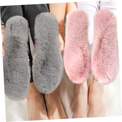 4 pares de plantillas térmicas grises con pelo sintético miniatura 4