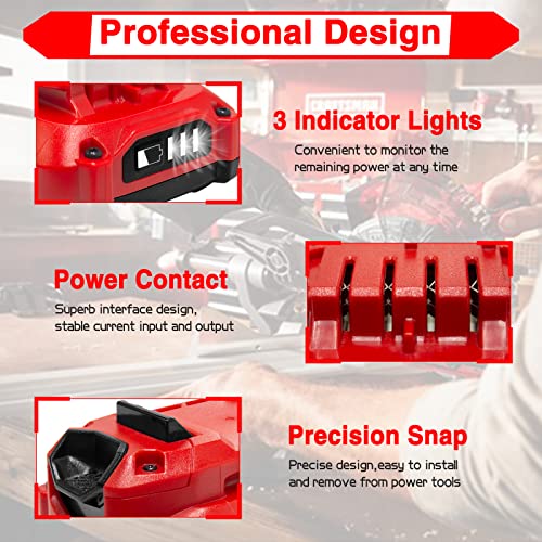 Image of DTK 2Pack 3.5Ah Battery Replacement for Craftsman 20V Battery CMCB201 CMCB202 CMCB202-2 CMCB204 CMCB204-2 V20 Cordless Tool Battery