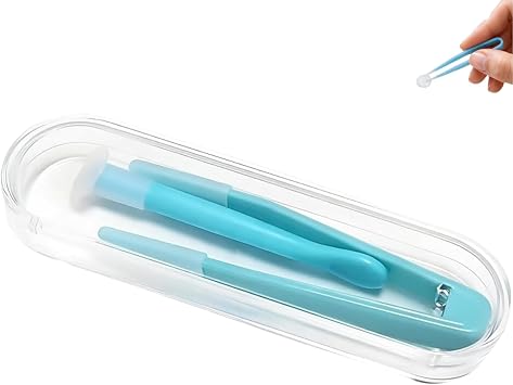 Contact Lens Cases, Contact Lens Applicator and Remover Tool with Soft Tip Tweezers,Portable Contact Lens Tweezers Suction Stick Contact Lens Inserter Removal Tool Sof tTip,Compactblue