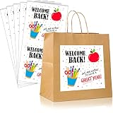 Back-to-School Stickers Labels 4 Inch Stickers Paper Present Tags Stickers Label Stickers Back-to-School Present Stickers for Package Glass Bottles (80 Pieces)