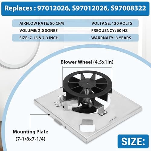 image for Knocokie 696N-R02 B Unit 50CFM Fan Compatible with Broan 688-K 688-J 6