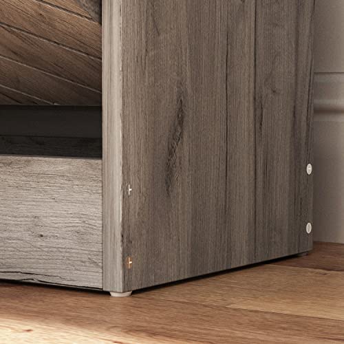 Hitow Shoe Storage Cabinet, Narrow Shoe Cabinet With 2 Drawers & Shutter Doors, Small Space Entryway Freestanding Shoe Rack With Adjustable Shelf, Grey (22.4" W X 9.4" D X 29.5" H) #TOP4