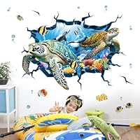 INDIGOS UG - Decalcomanie da muro - adesivi da parete - Murale - E925 tartaruga, animali, 66 x 60 cm - Rosso scuro - Decorazione per soggiorno, camera dei bambini, ufficio, scuola
