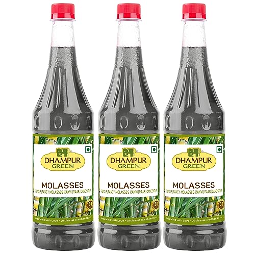 Image of Dhampure Speciality Sugarcane Molasses Syrup 2400ml (3 x 800ml) Kakvi | Raab | Liquid Jaggery | Baking & Cooking | Thick Caramel Flavour | No Artificial Colours