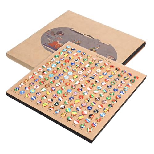HOOWIFFY Chinchetas para Mapas de Corcho, 291 Unidades Diseño de Banderas Nacionales, Decoración Creativa para Tableros de Anuncios, Multiusos para Oficina, Escuela y Hogar