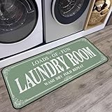 Laundry Room Rug Runner Non Slip Laundry Mats Mudroom Runner Farmhouse Kitchen Floor Mat Bathroom Laundry Room Decor Accessories(Sage Green, 20 X 47 inch)