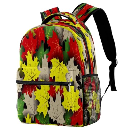 Sac à dos d'école pour filles et garçons, grand sac de voyage léger motif érable