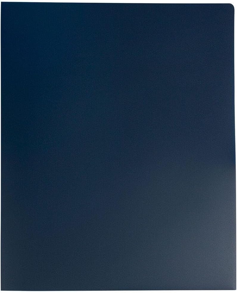 JAM PAPER Heavy Duty Plastic 2 Pocket Extra Tough School Folders - Navy Blue - Bulk 144/Box
