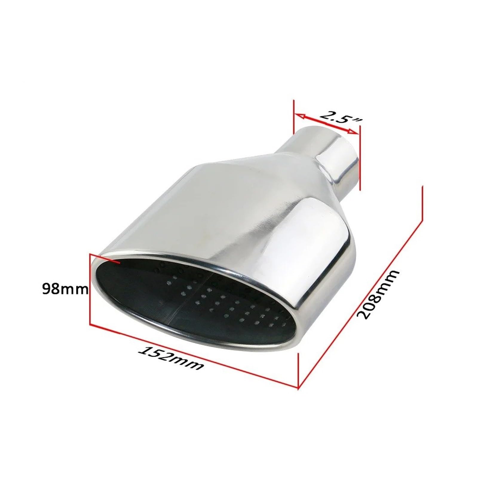 D'échappement Silencieux Embout D'échappement Universel Pour Voiture En Acier Inoxydable Poli Sortie Ovale Ou Roulée Inclinée(H0DJ3027f-R)