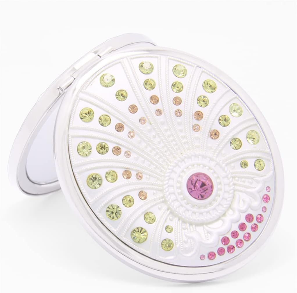 Portable Makeup Folding Double-Sided Small Metal Dressing Princess image 3