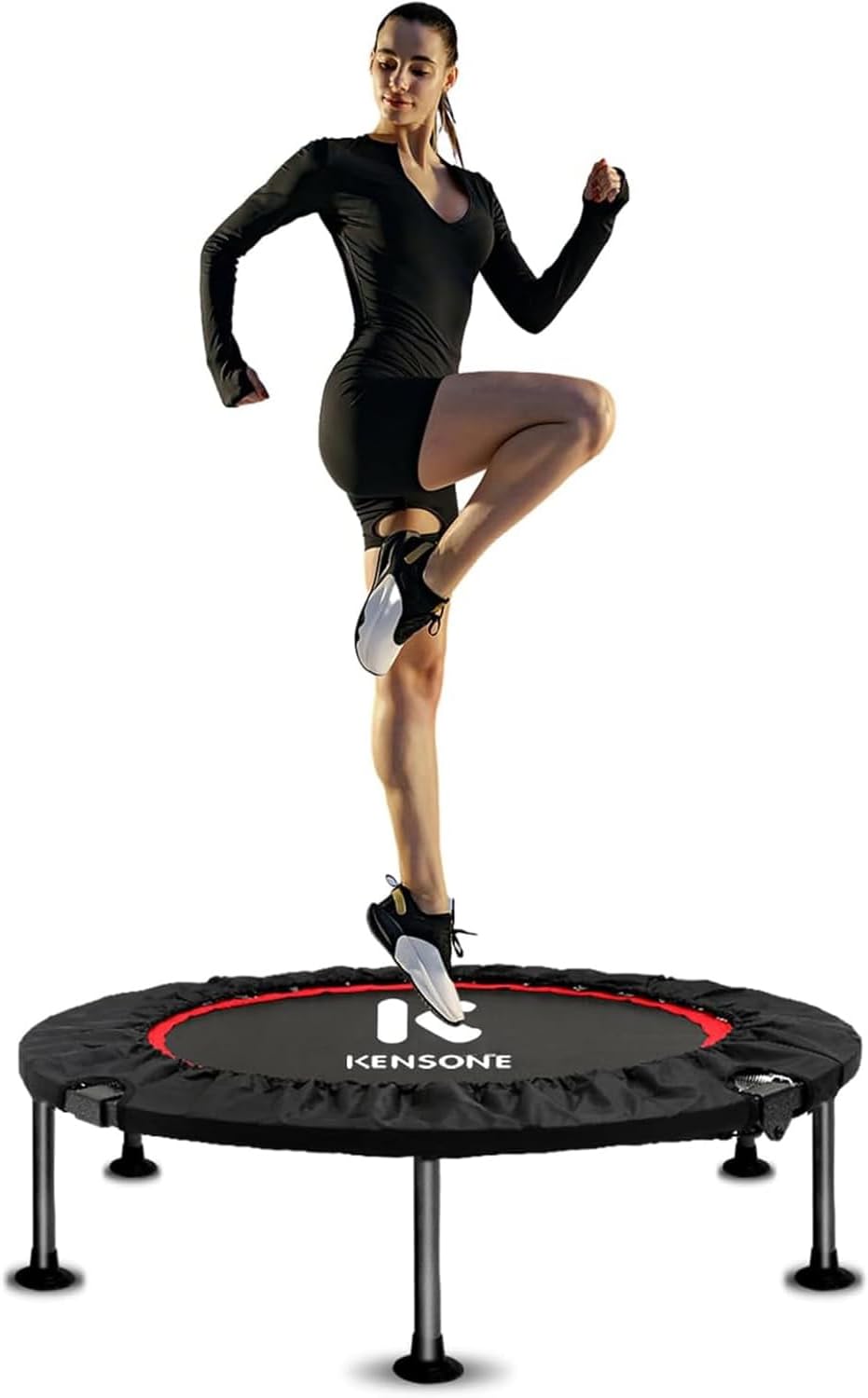 KENSONE 40" Mini Spring Trampoline Rebounder for Adults, Small Fitness Trampoline for Indoor Exercise, Max Load 330 LBS