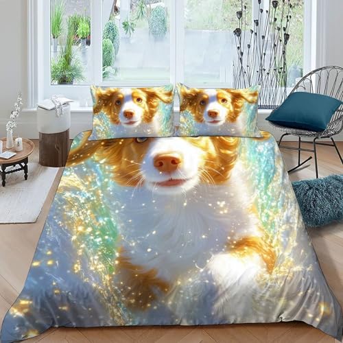 Housse de couette microfibre 200x200cm imprimé 3D douce et infroissable