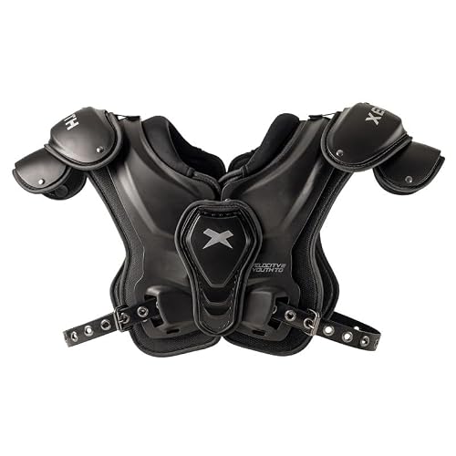 Xenith Velocity 2 Junior Vasity Football Shoulder Pads- Lightweight Protectve Gear for Larger Youth Athletes- Easy On/Off, Comfortable Fit- Low Profile Design for Improved Performance- XL