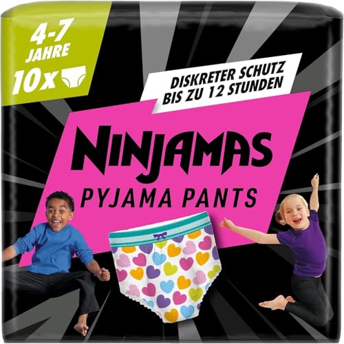 Ninjamas Pyjama Pants Herzen, 10 absorbierende Nachthöschen, 7 Jahre,...