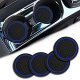 4 portavasos para automóvil, a prueba de polvo, accesorios interiores automotrices, almohadillas antideslizantes de 2.75 pulgadas, universales para vehículos, camiones, caravanas y más (negro/azul)