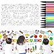 Ausmal Tischdecke Einschulung, Ausmaltischdecke Kinder, Papier Tischdecke Ausmalen Schulanfang Schulkind Schultüte ABC 123 Tiere Motiven, mit 12 Farbstifte, Schulanfang Geschenk für Jungen Mädchen
