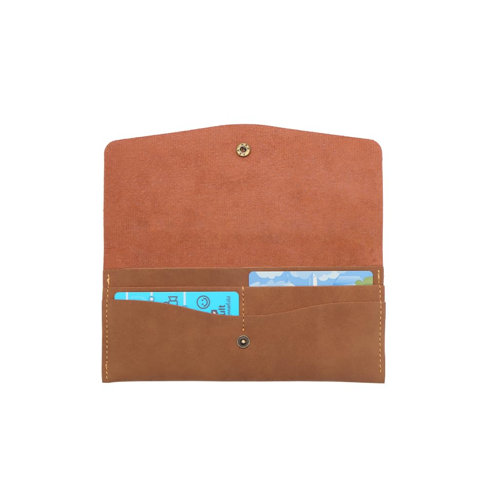 Brown Cash Envelope Wallet - PU Leather Money Holder Budget Cash Stuffing Wallet Organizer