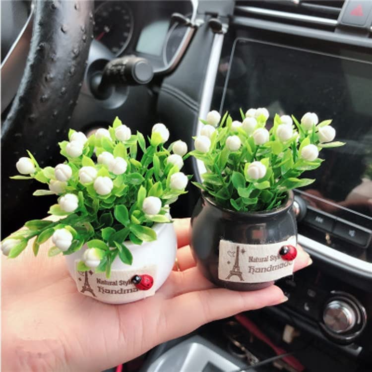 Image of Yagzon Car Dashboard Accessories Adorable Flower Pot with Anti Slip Pad and Car Perfume Car Dashboard Idols and Showpiece car Interior Accessories and Gadgets (Car Flower Pot)(Fragrance 10gm)