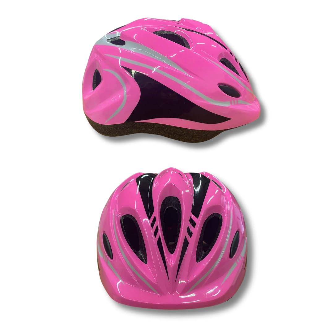 ACSC010 Fahrradhelm für Kinder, stoßfest, verstellbar, ideal für alle Formen von Aktivitäten auf dem Fahrrad, Schlittschuh und Roller (Rosa) Sport & Freizeit
