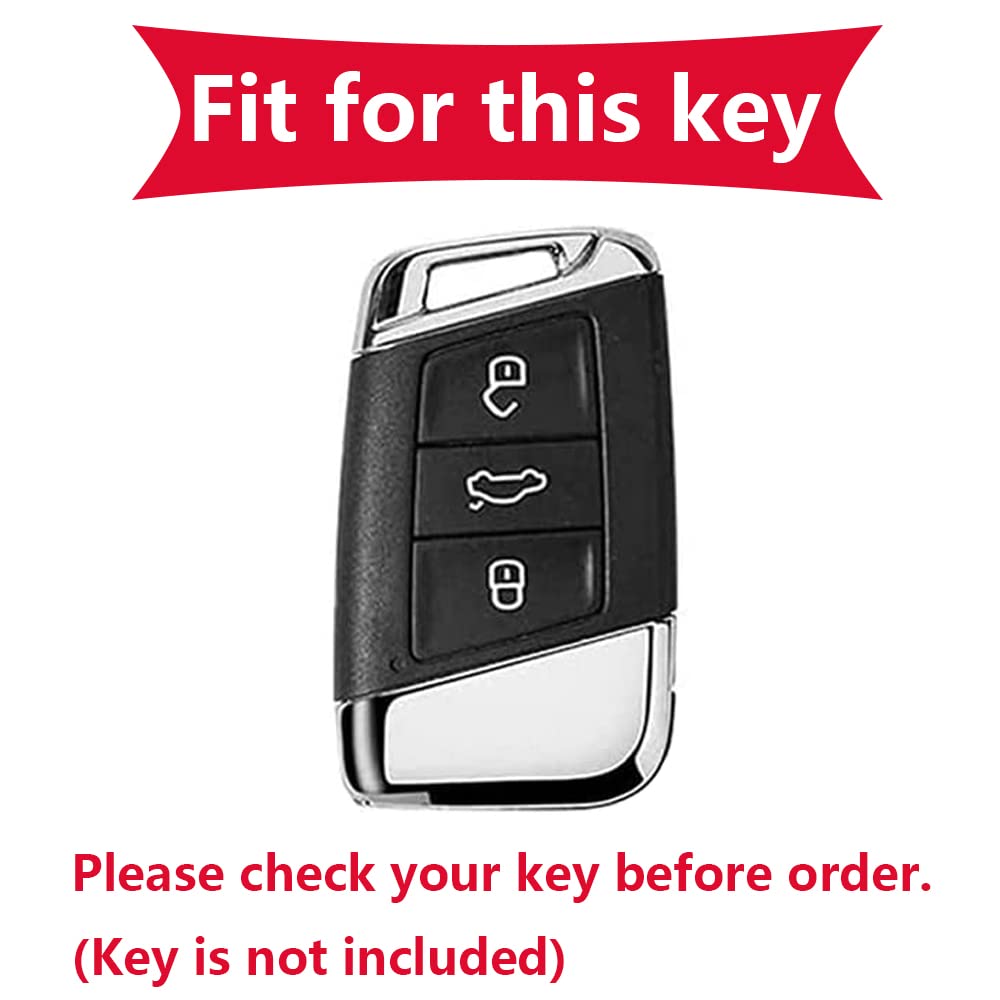 KUNIO Car Key Fob Cover fit for VW Magotan Golf 7 MK7 Jetta Arteon Atlas Passat B8 fit for Skoda Superb A7 Kodiaq Key Cover TPU Keyless key cover Key Bag Key Case Silver - Image 2