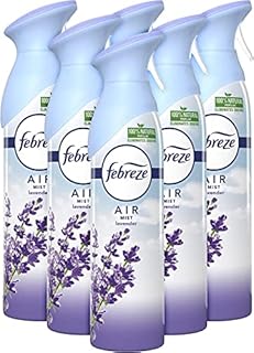 Febreze Air Freshener Spray, Odour Eliminator and Bathroom Freshener, lavender, 1.8 Litre (300 ml x 6)