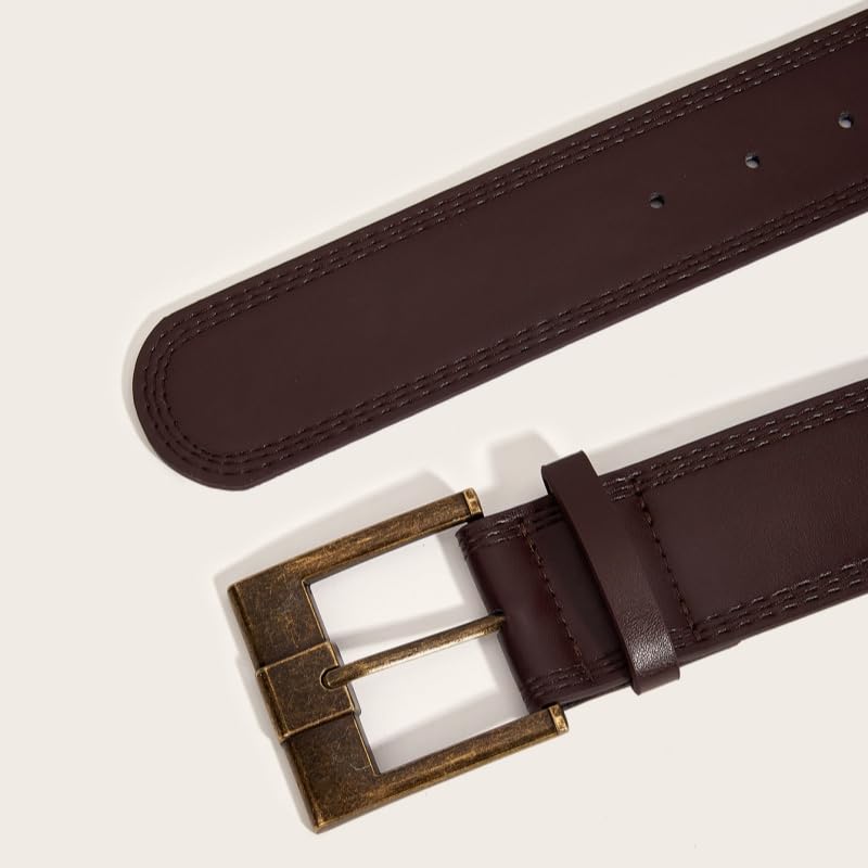 Womens Wide Waist Belts Retro Metal Buckle Decorative Waistband Ladies Vintage Brass Buckle Leather Belt for Jeans Dresses2