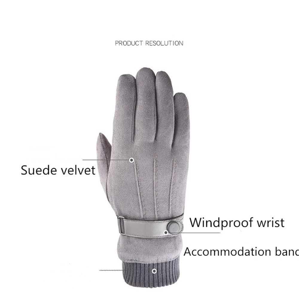 Guantes de invierno con forro polar para hombre y mujer, manoplas cálidas para pantalla táctil, guantes de conducción, guantes térmicos de cuero