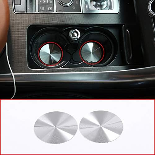 CHEYA Stainless Steel Car Cup Holder Mat Cover Trim for Landrover Range Rover Sport for Range Rover Vogue for Discovery Sport Discovery 4 Discovery 5
