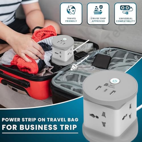 Image of Blackt Electrotech (BTCB1) 7-in-1 Extension Box - Extension Board with USB & Power Extension Board for Home, Office & Travel - 4 AC Multi Plug Socket, 2 USB, 1 C Type, 5ft Flat Plug Cord