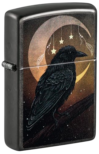 Encendedor Zippo Raven Moon Gris de Bolsillo miniatura 1