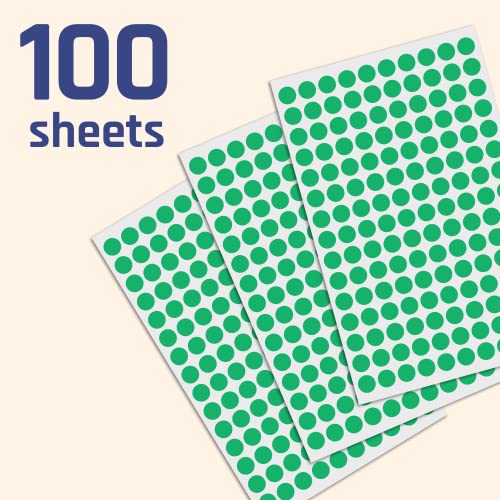 Image of 15,000 Pieces, 10 mm Round Adhesive Labels - Green