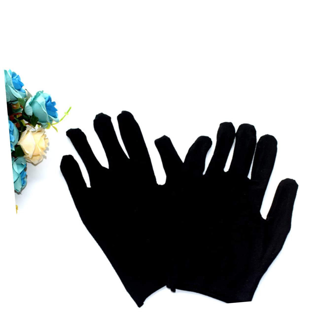 Cabilock 12paia Guanti in Cotone Nero Antiscivolo da Lavoro per Donna e Uomo Riutilizzabili e Lavabili Traspiranti e Leggeri Adatti per Giardinaggio Edilizia e Lavori Industriali
