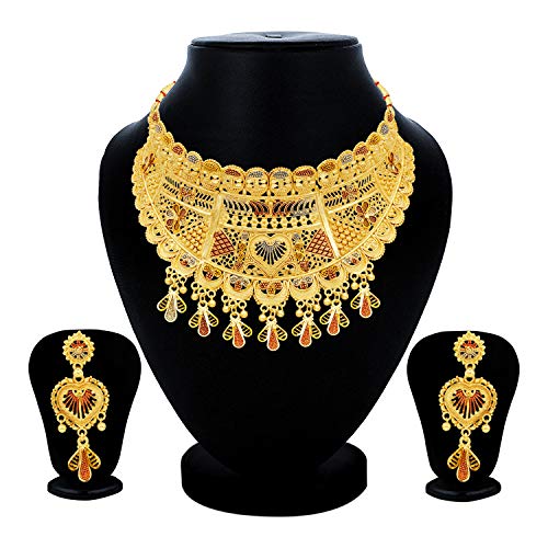 Marvelous 24 Carat Plated Choker Necklace Set