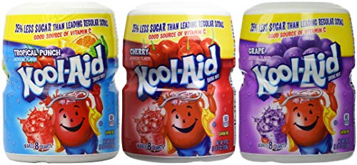 Kool-Aid Drink Mix Variety Pack, Tropical Punch, Cherry and Grape, 19-Ounce (Pack of 3 Containers)