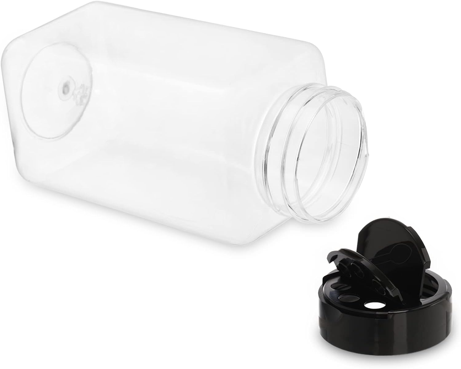 Tosnail 16 Pack 17 Fluid Oz Clear Plastic Spice Jars Spice Containers Spice Bottles Seasoning Organizer with Black Lids