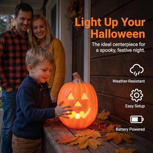 Calabaza brillante LED Luxshiny para iluminar mesas exteriores 3