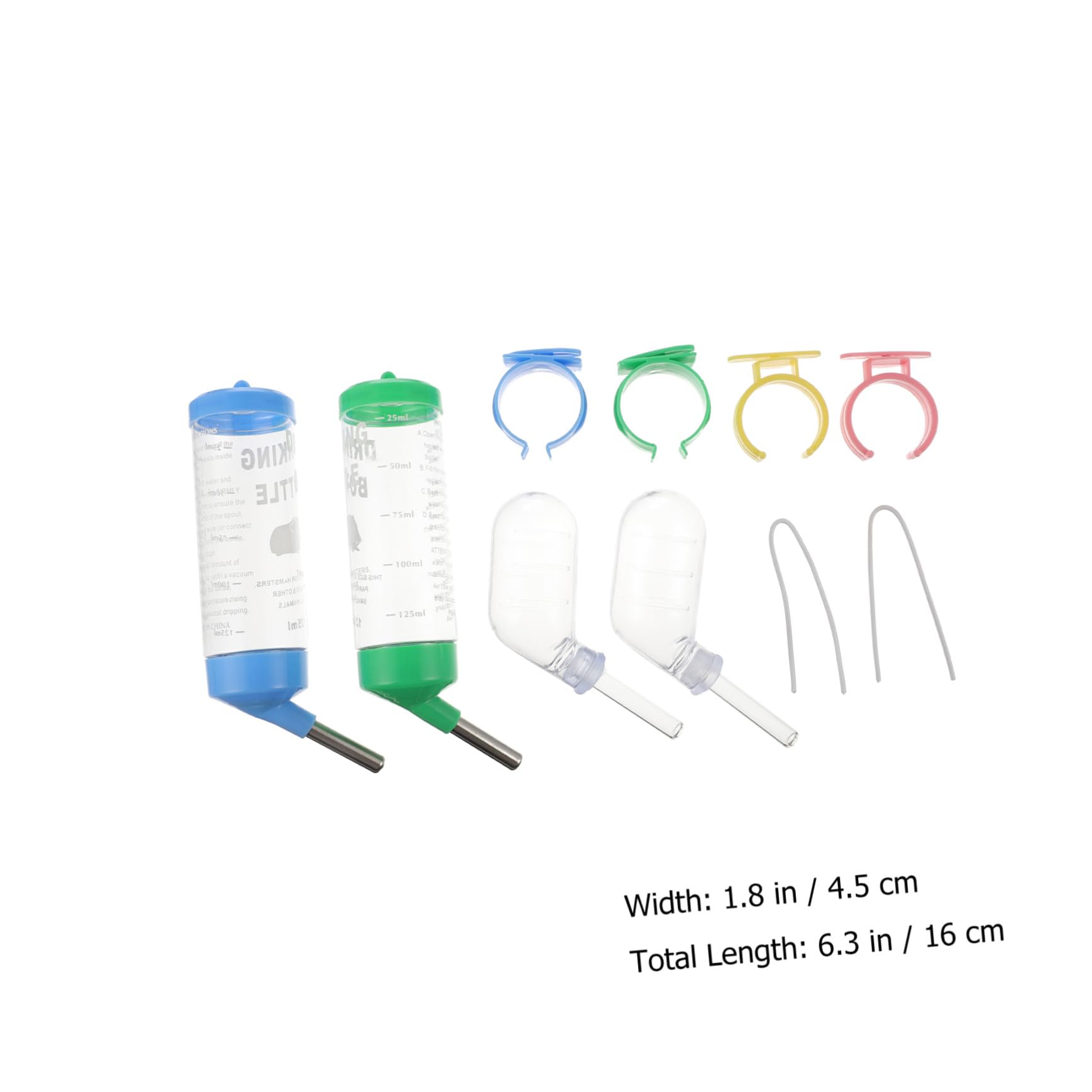 Housoutil 8piezas Botellas De Agua para Animales Bebedero De Hamster y Erizo Botellas De Agua Cabezal Diseño Antigoteo para Roedores y Pequeñas