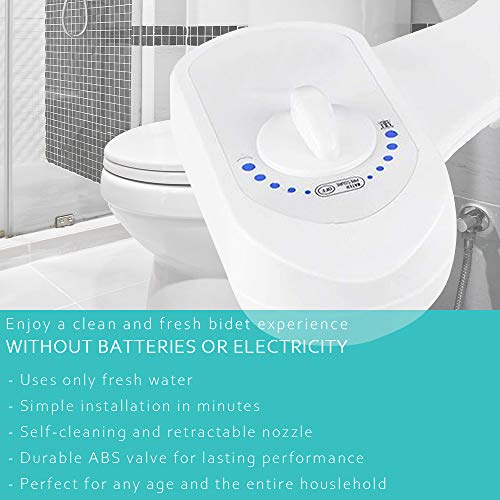 Deco Essentials Non-Electric Bidet Toilet Seat Attachment for Superior Personal Hygiene | Easy DIY Install, Adjustable Water Pressure, Saves TP | Fits Standard 15/16" Toilets image 3