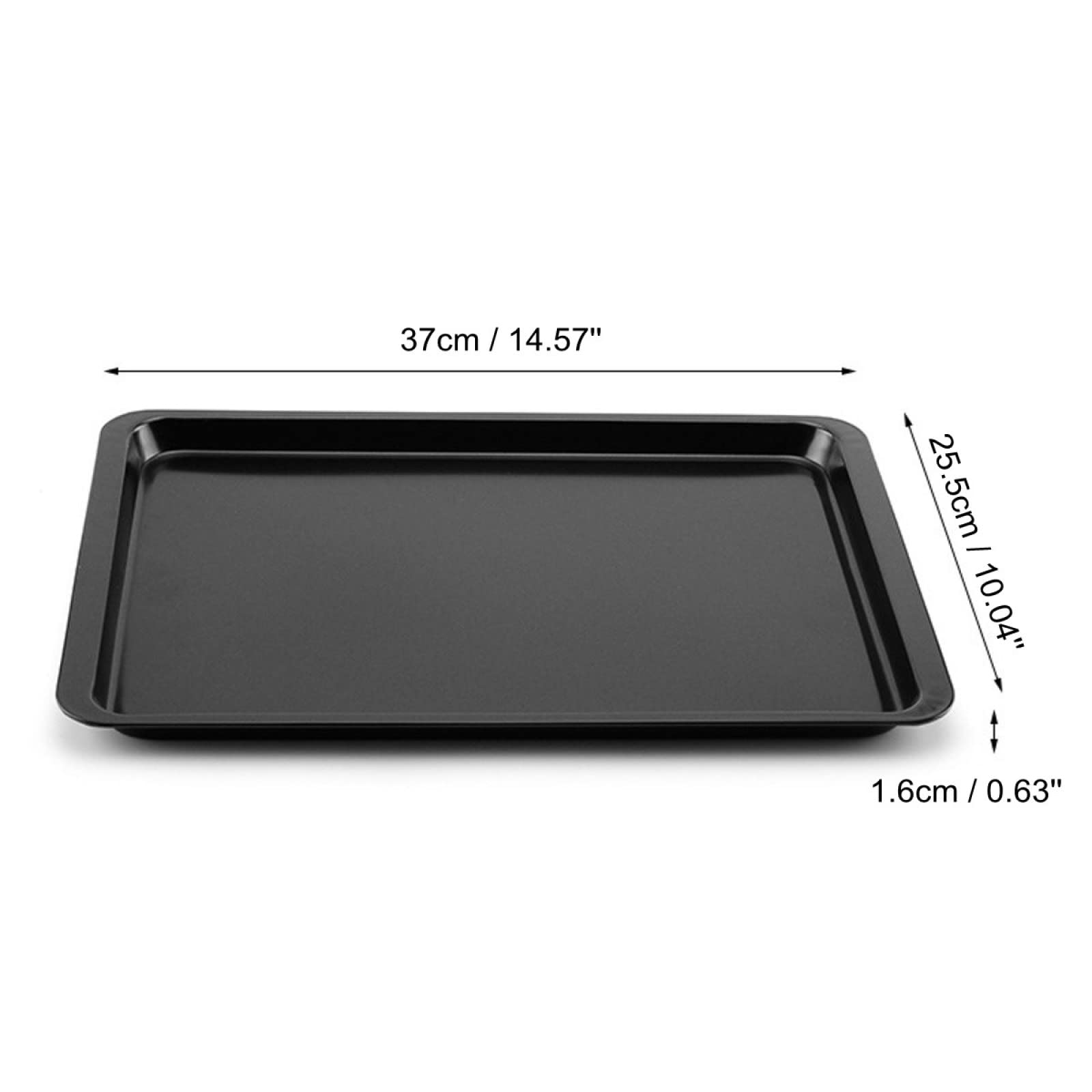 Bandeja para hornear de metal rectangular de acero al carbono antiadherente bandeja para hornear pan bandeja para hornear horno negro bandeja para hornear DIY sartenes para hornear 14 pulgadas