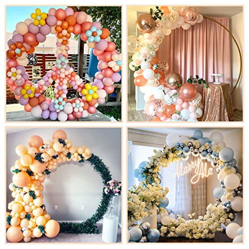 Asizzed Round Backdrop Stand, 7.2Ft(2.2M) Gold Metal Balloon Arch Stand Kit, Large Size Circle Balloon Arch Frame For Birthday, Party, Wedding, Graduation, Baby Shower Photo Backdrop Decoration #TOP6