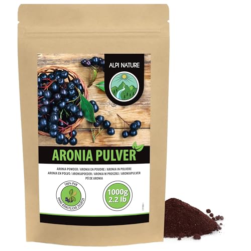 Alpi Nature Aronia Pulver 1kg, Aroniabeeren gemahlen, Aroniabeeren Pulver, glutenfrei