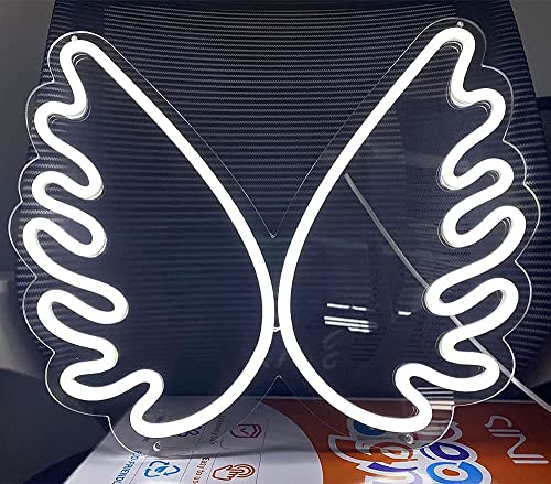 Moweek Angel Wing USB Powered Acrylic Neon Signs(16 x 13 inch), Led Signs Wall Decor for Girl Bedroom, Kids Room,Wedding Decor - Image 6
