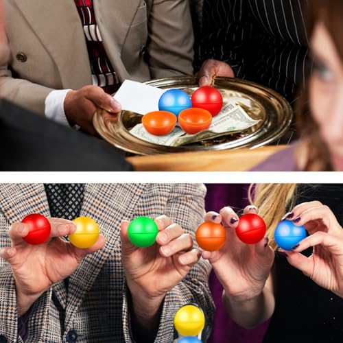 Yardwe 50 Stück Plastikkugeln Zum BefüLlen, Bunte Lotteriekugeln 4 cm Zum BefüLlen FüR Tombola Spielpartys Und Kinderveranstaltungen