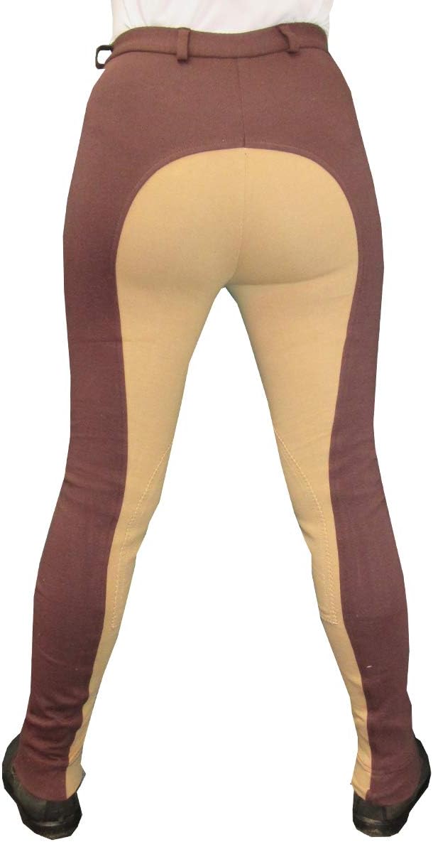 Kty Stretch Cotton Ladies Jodhpurs - Horse Riding Equestrian Show - Canary/White/Purple/Black/Navy/Red/Pink/Grey/Beige/Blue Sizes 22''-34'' (Brown/Beige, 32'')