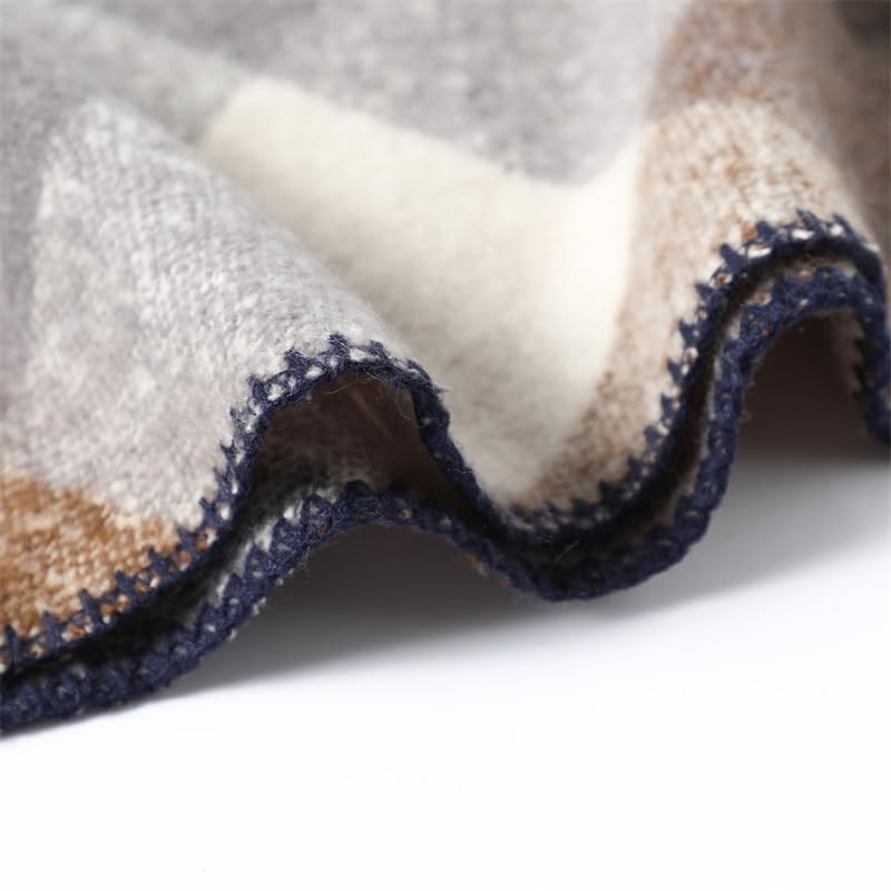 Womens Fall Winter Scarf Plaid Oversized Large Triangle Blanket Scarves Fashion Soft Shawl Wrap3