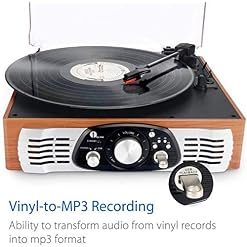 Platine Vinyle 1 BY ONE Tourne Disque Transportable Immitation Bois, 3 Vitesses avec Enceinte Interne, Prise USB pour… - Les Beatles, Paul McCartney, John Lennon, RIngo Starr, George Harrison Platine Vinyle 1 BY ONE Tourne Disque Transportable Immitation Bois, 3 Vitesses avec Enceinte Interne, Prise USB pour… – Image 4