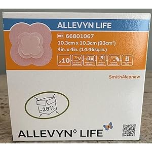 Medizinischer Allevyn Life Schaumverband quadrilobe Form 10,3 x 10,3 cm mit breitem Rand