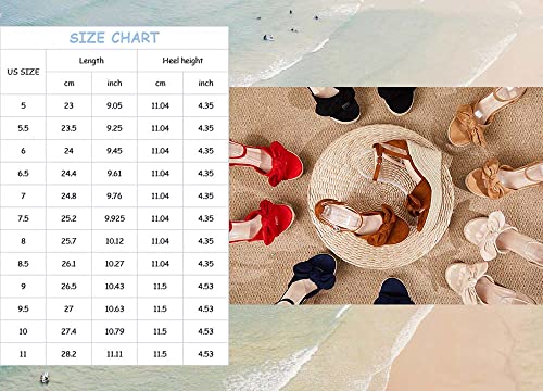Image of Rilista Womens Wedge Platform Sandals Cute Bowknot Open Toe Espadrille High Heels Buckle Ankle Strap Summer Shoes