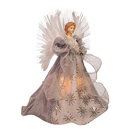 Ángel de Navidad Kurt Adler de fibra óptica para decorar el árbol en Nochebuena 4