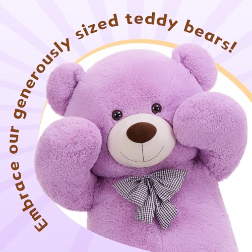MaoGoLan Big Teddy Bear 6 Feet,Life Size Huge Teddy Bear Plush Stuffed Animal,Adorable and Soft Purple Teddy Bear Gift for Christmas,Valentines,Birthday,or Long Distance by MaoGoLan - Image 4